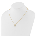 14K Gold Lab Diamond Open Teardrop Pendant Necklace by Fine Color Jewels
