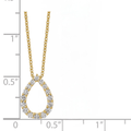 14K Gold Lab Diamond Open Teardrop Pendant Necklace by Fine Color Jewels