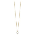 14K Gold Lab Diamond Open Teardrop Pendant Necklace by Fine Color Jewels