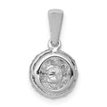 14K White Gold Lab Grown Diamond Cluster Pendant by Fine Color Jewels