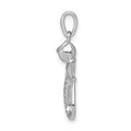 14k White Gold Diamond Infinity Angel Wing Pendant by Fine Color Jewels