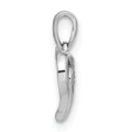 14K White Gold Heart Shaped Twisted Pendant by Fine Color Jewels