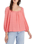 Sanctuary Womens Textured Off-the-Shoulder Top Pink, Size Large by Vanessa Jane