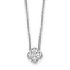 14K White Gold Four Leaf Clover Charm Pendant