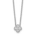 14K White Gold Four Leaf Clover Charm Pendant by Fine Color Jewels