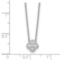 14K White Gold Four Leaf Clover Charm Pendant by Fine Color Jewels