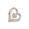 14K Two Tone Gold Interlocking Hearts Pendant by Fine Color Jewels