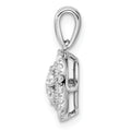 14K White Gold Lab Diamond Oval Cluster Pendant by Fine Color Jewels