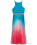 Rare Editions Girls Ombre Pleated Charmeuse Dress by Vanessa Jane
