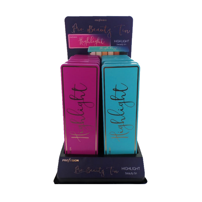PROFUSION Beauty Tin Cases Highlight Display Set, 12 pcs by Avera Group