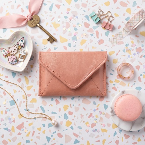Mini Envelope Wallet With RFID protection - Pearl Pink by CASUPO