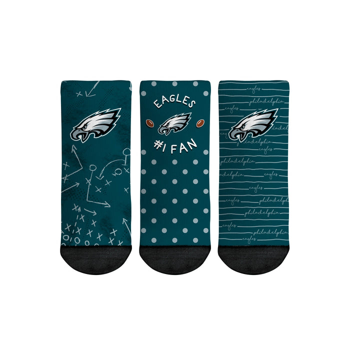 Philadelphia Eagles - Number 1 Fan 3-Pack (Toddler) by Rock 'Em Socks