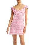 Wayf Plaid Off-the-Shoulder Mini Dress by Vanessa Jane