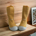 Toddler Sock Shoes with Rubber Soles | Fleece Winter Barefoot Shoes by ozznekshoes
