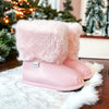 Pink Velvet Barefoot Ankle Boot Topper | Ozznek Removable Sole Shoes