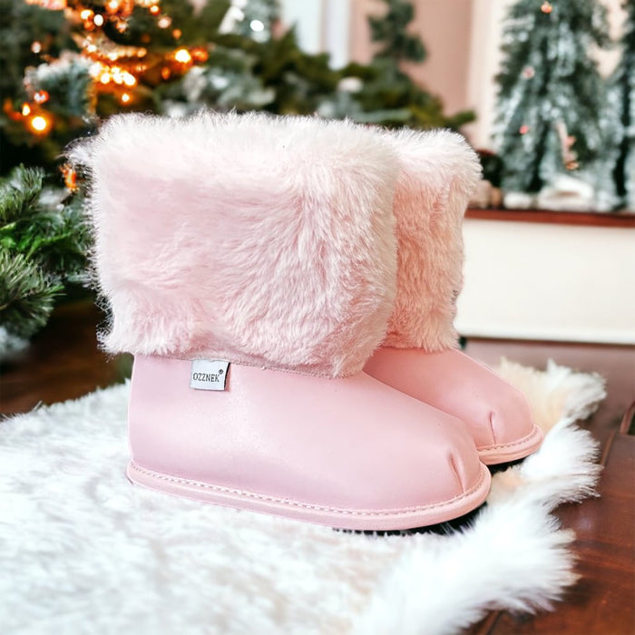 Pink Velvet Barefoot Ankle Boot Topper | Ozznek Removable Sole Shoes by ozznekshoes