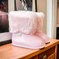 Pink Velvet Barefoot Ankle Boot Topper | Ozznek Removable Sole Shoes by ozznekshoes