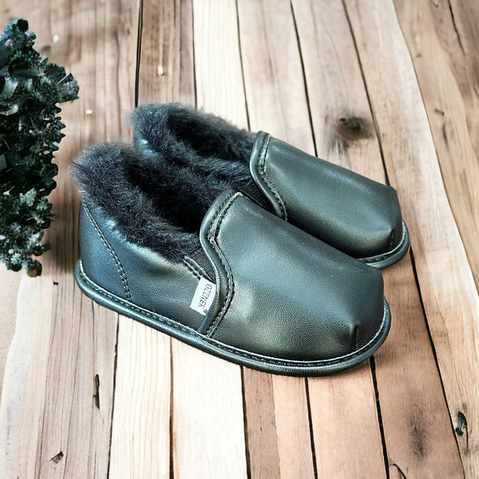 Black Faux-Fur Barefoot Shoe Topper | Ozznek Removable Sole Shoes by ozznekshoes