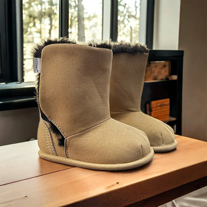 Brown Faux-Fur Barefoot Boot Topper | Ozznek Removable Sole Shoes by ozznekshoes