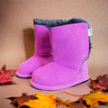 Magenta Faux-Fur Barefoot Boot Topper | Ozznek Removable Sole Shoes by ozznekshoes