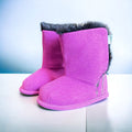 Magenta Faux-Fur Barefoot Boot Topper | Ozznek Removable Sole Shoes by ozznekshoes