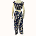 Lulus Flirty Flowers Navy Floral Print Smocked Two-Piece Jumpsuit, Size Large by Vanessa Jane