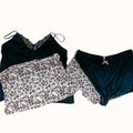 Flora Nikrooz 4-Piece Stephanie Knit Short Pajamas, Size Large by Vanessa Jane