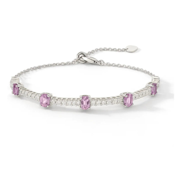 Pink Sapphire Adjustable Bracelet by Fine Color Jewels