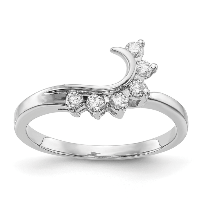14K White Gold Lab Grown Diamond Ring by Fine Color Jewels