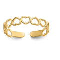 10K Gold Adjustable Heart Toe Ring by Fine Color Jewels