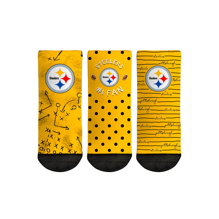 Pittsburgh Steelers - Number 1 Fan 3-Pack (Toddler) by Rock 'Em Socks
