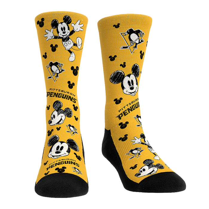 Pittsburgh Penguins - Disney - Mickey Sketch by Rock 'Em Socks
