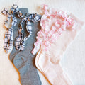 Plaid Ruffle Bow Socks Set Of 2