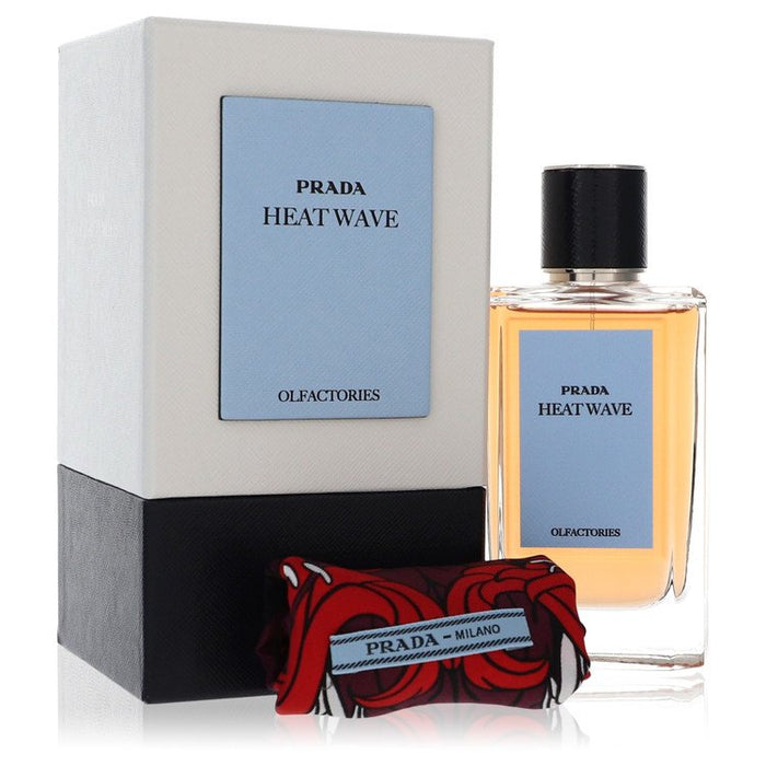 Prada Olfactories Heat Wave by Prada Eau De Parfum Spray with Gift Pouch (Unisex) 3.4 oz 3.4 oz Eau de Parfum Spray + Gift Pouch for Men by Avera Group
