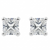 IGI Certified Princess Cut Lab Grown Diamond Solitaire Stud Earrings White Gold