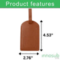 Sublimation Blanks Suitcase Travel Name Tag Blank - PU Leather - Brown|White by INNOSUB USA