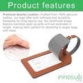 Sublimation Blanks Suitcase Travel Name Tag Blank - PU Leather - Brown|White by INNOSUB USA