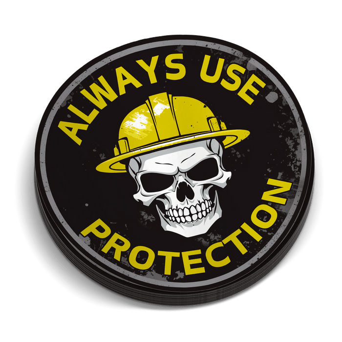 Use Protection Hard Hat Sticker by Armed American Supply