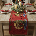 DaDa Bedding Red Santa Claus Christmas Tree Woven Tapestry Dining Table Runner (17615) by DaDalogy Bedding Collection