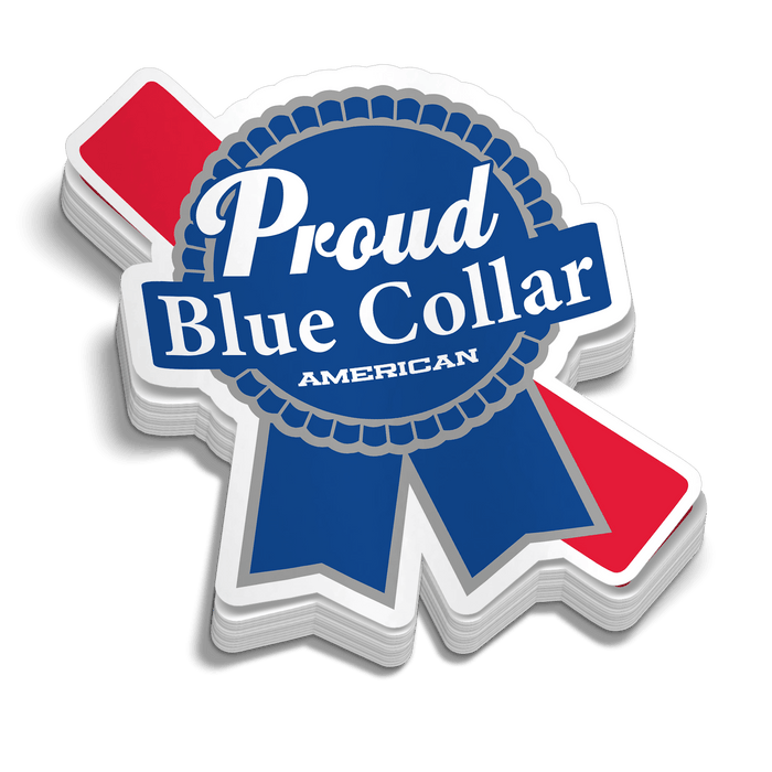 Proud Blue Collar 5 Inch Decal by Armed American Supply