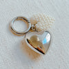 Puff Heart Pearl Heart Bag Charm