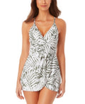 Anne Cole Palm Breeze Wrap-Front Swim Dress, Size 8 by Vanessa Jane