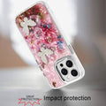 Epoxy Glitter Case for iPhone 14 Pro Max 6.7-Inch with 3D Beaded Butterflies by Merch Section