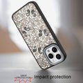 Full Glitter Flakes Case with Cute Butterflies for iPhone 14 Pro Max 6.7-Inch by Merch Section