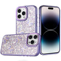 Full Glitter Flakes Case with Cute Butterflies for iPhone 14 Pro Max 6.7-Inch by Merch Section