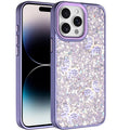 Full Glitter Flakes Case with Cute Butterflies for iPhone 14 Pro Max 6.7-Inch by Merch Section