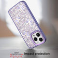 Full Glitter Flakes Case with Cute Butterflies for iPhone 14 Pro Max 6.7-Inch by Merch Section