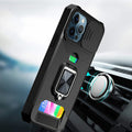 Card Holder Magnetic Ring Stand Lens Protection Case for iPhone 13 Pro Max by Merch Section