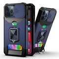 Card Holder Magnetic Ring Stand Lens Protection Case for iPhone 13 Pro Max by Merch Section