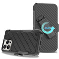 Heavy-Duty Holster Case with Tempered Glass for iPhone 16 Pro Max 6.9-Inch Black by Merch Section